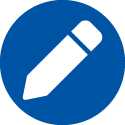 Pencil edit blue circle icon