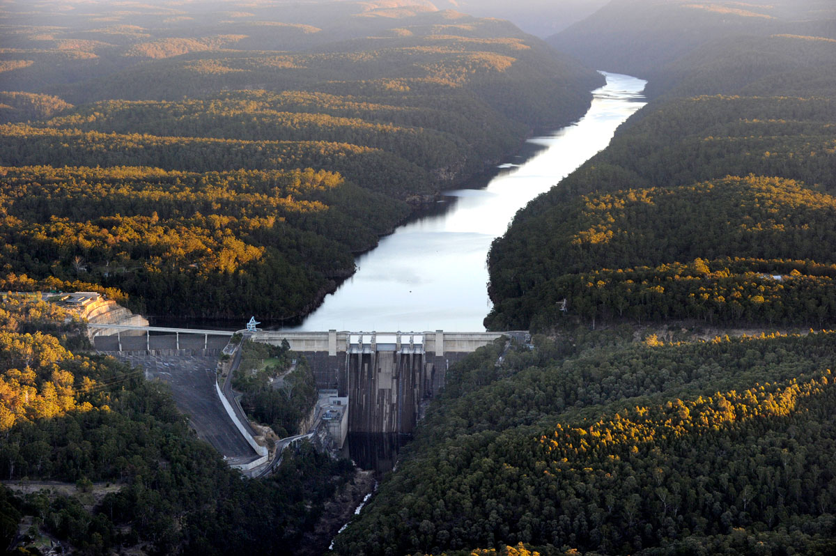 Aerial view of Warragamba