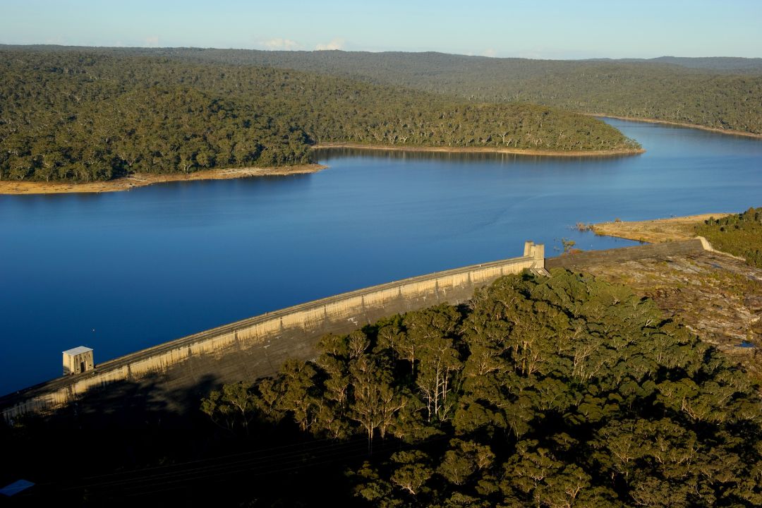 Cordeaux Dam at sunset