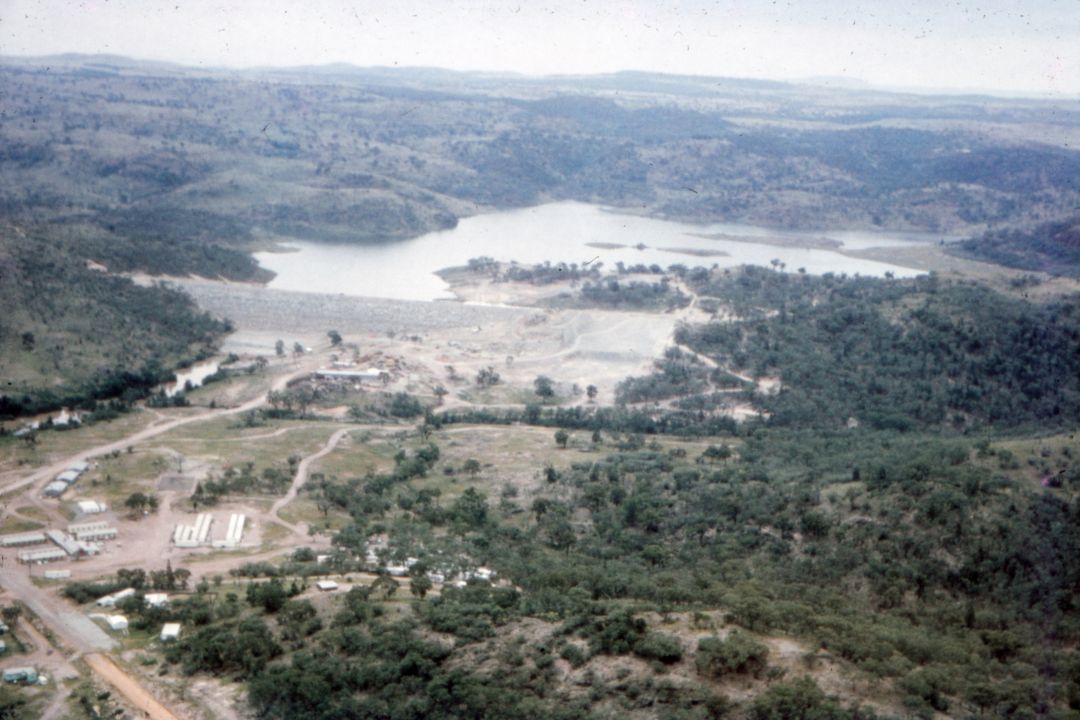 Pindari 1969 aerial from downstream