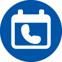 Blue phone appointment icon