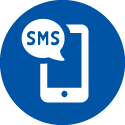 SMS blue circle icon